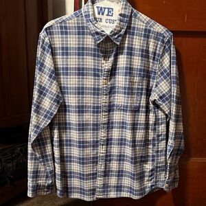Abercrombie & Fitch Navy and Cream Plaid Shirt